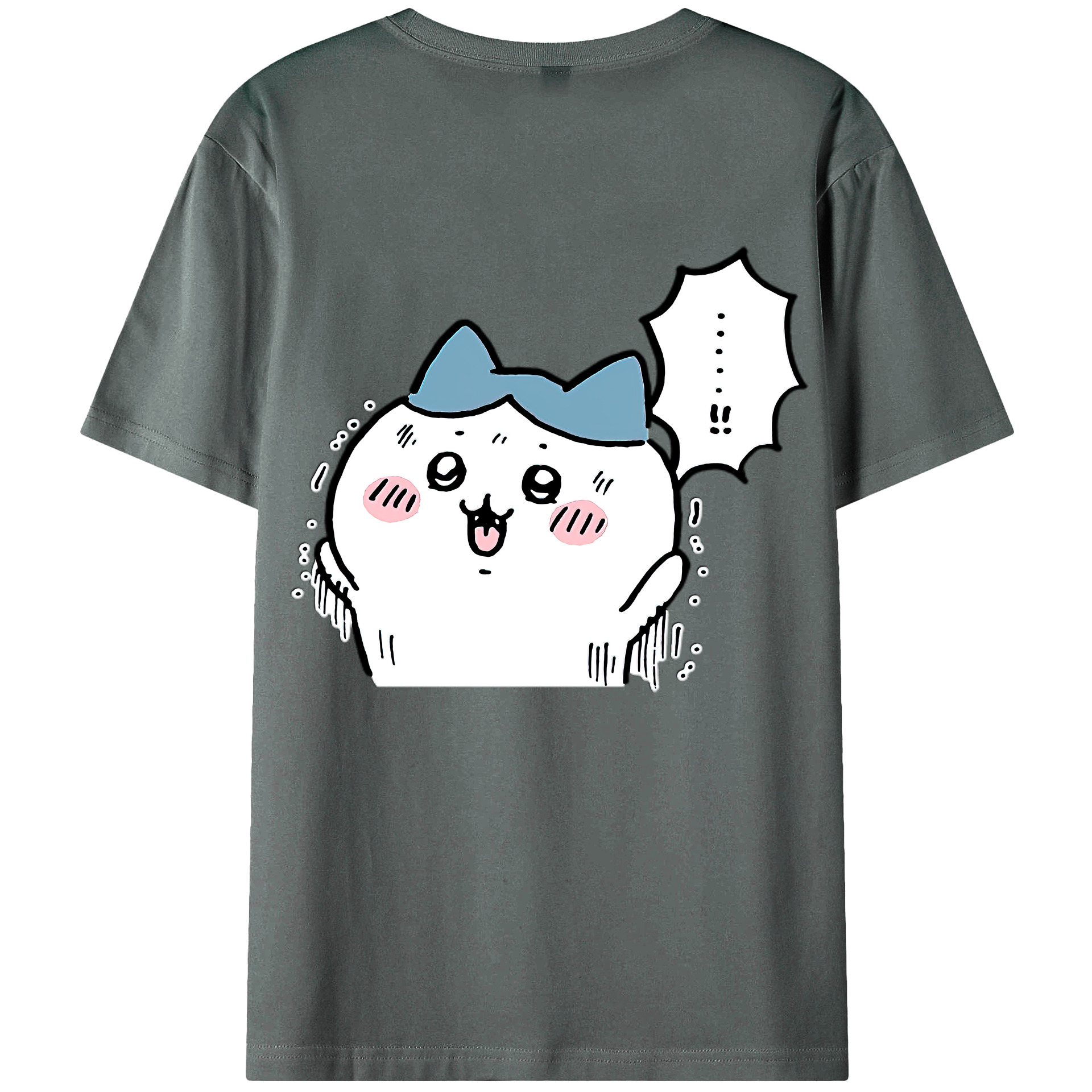（画像用） ちいかわ ハチワレ Chii-kawa hachiware 綿100％半袖Tシャツ（背面プリント）